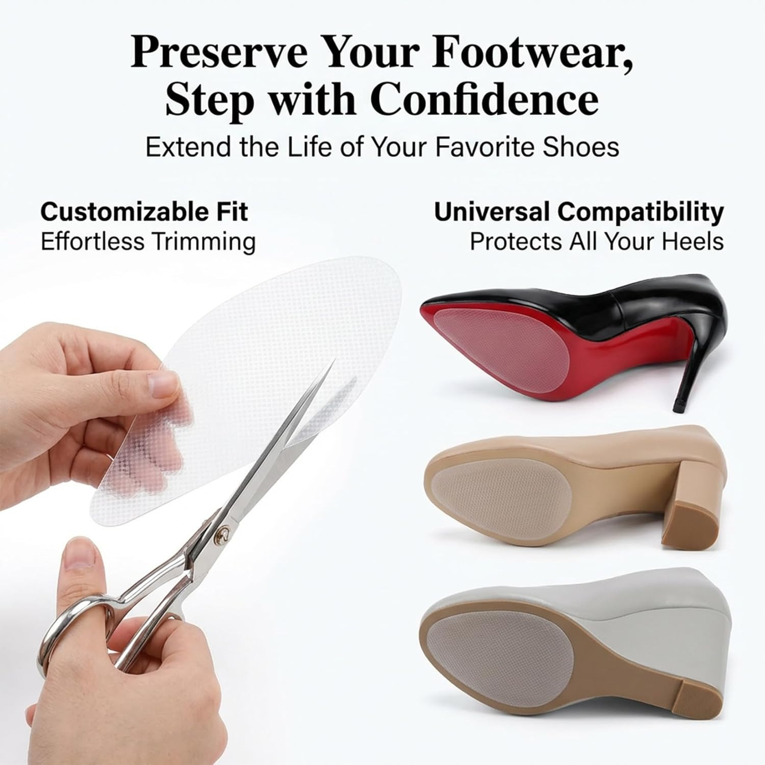 6 PCS Shoe Sole Protector – Self Adhesive Shoe Bottom Protector for Preserves