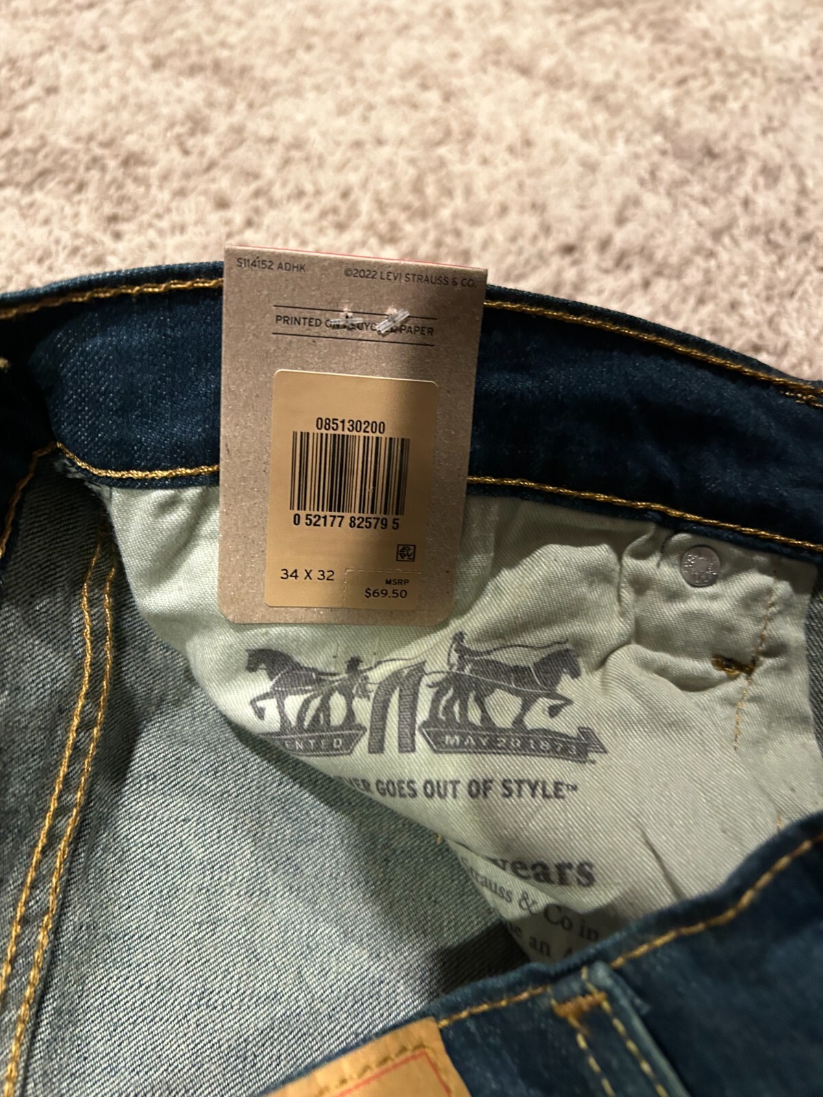 Levi’s 513 Slim Straight Blue Jeans W/ Stretch Men’s Sizes RT$69.5 NWT 0200