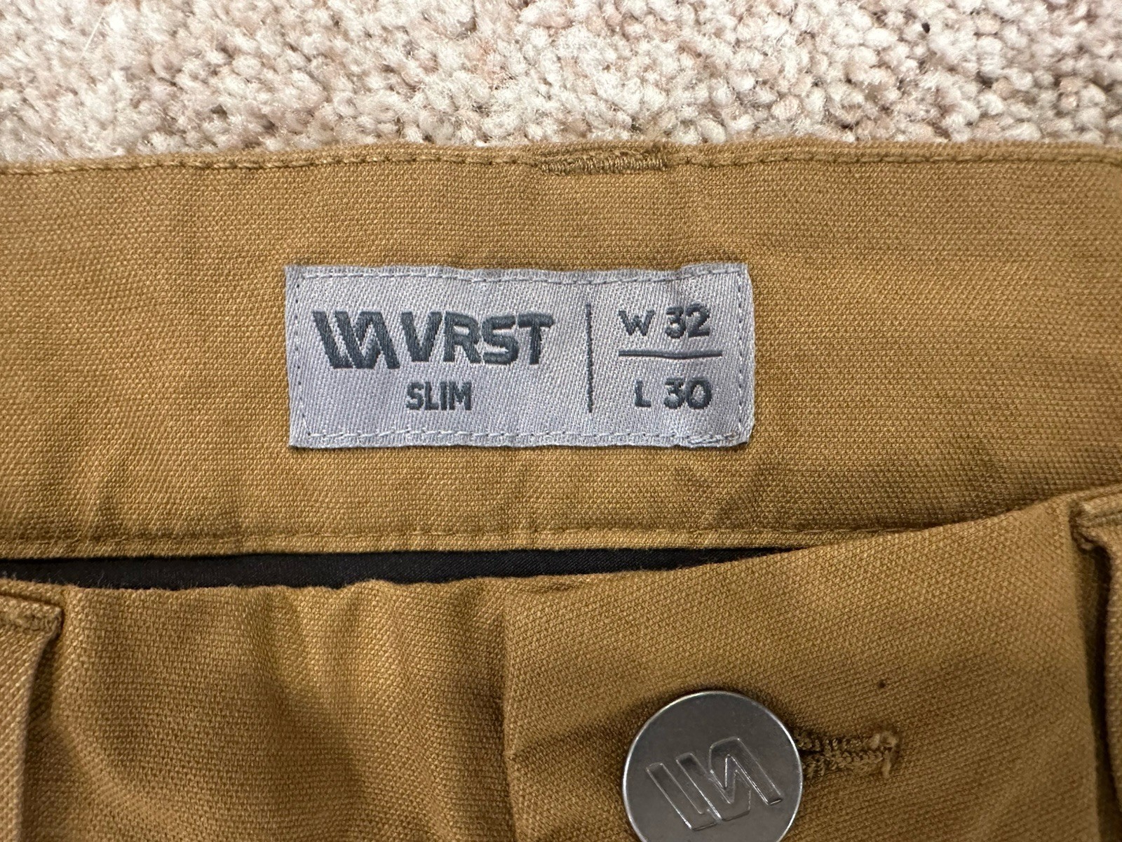 VRST Limitless Canvas 5 Pocket Pants 32×30 Slim Fit Stretch Tan Beige Khaki New
