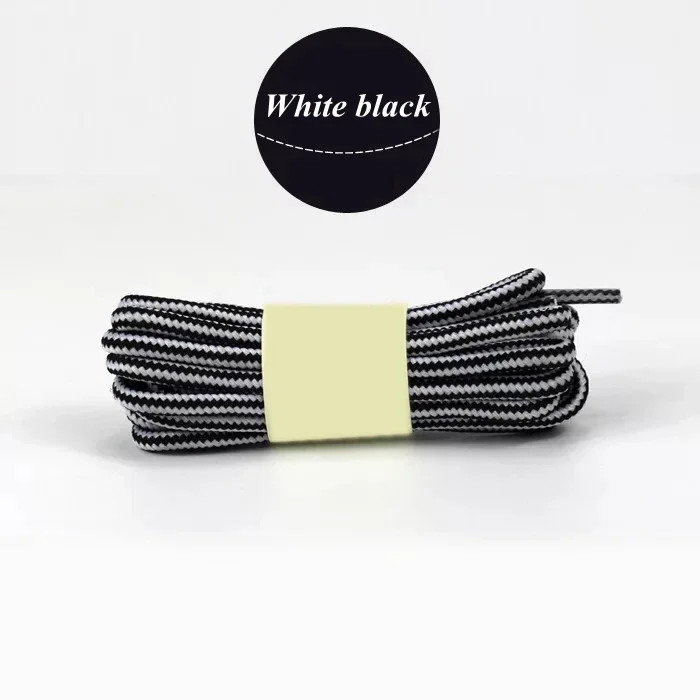 1 Pair Outdoor Boots Shoelaces Striped Double Color round Hiking Walking Sports