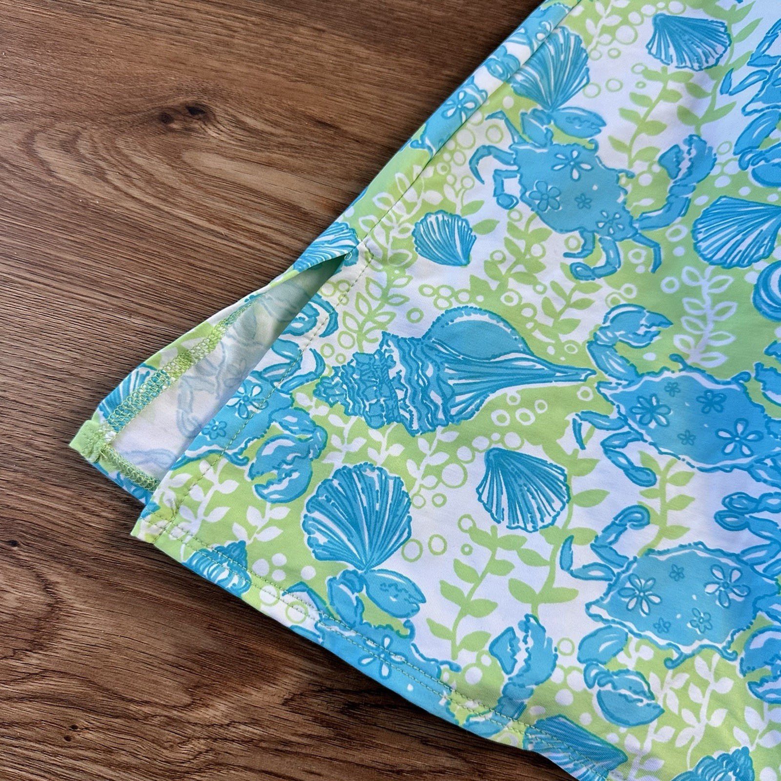 Lilly Pulitzer One Piece Swimsuit Swimdress 14 Blue Green Chillin Crab Shell NEW