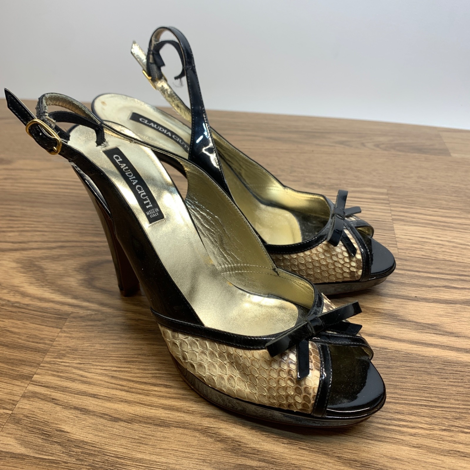 Claudia Ciuti Strappy Heels Women’s 8.5M Leather Pumps Glam Chic Italy
