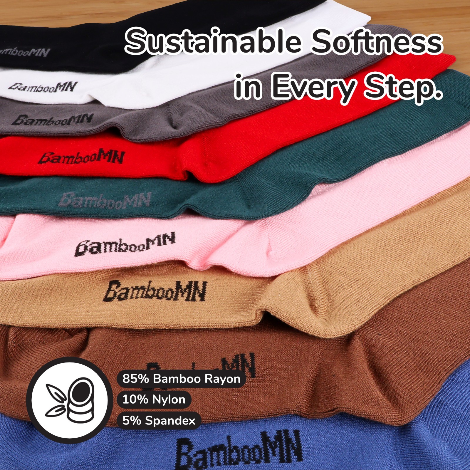 BambooMN Unisex Rayon from Bamboo Thin Classic Dress & Everyday Crew Socks