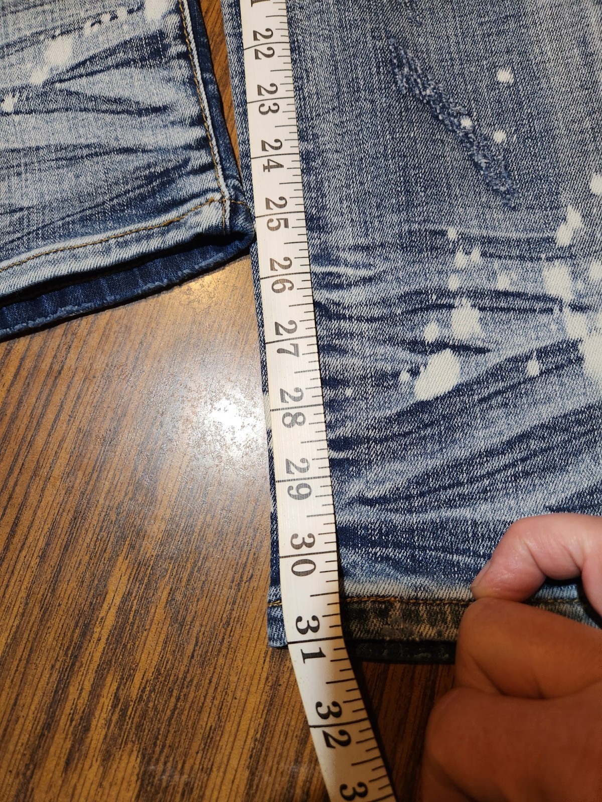 Dope Jeans Men’s Moto Destructed Button Fly Acid Wash Size 30