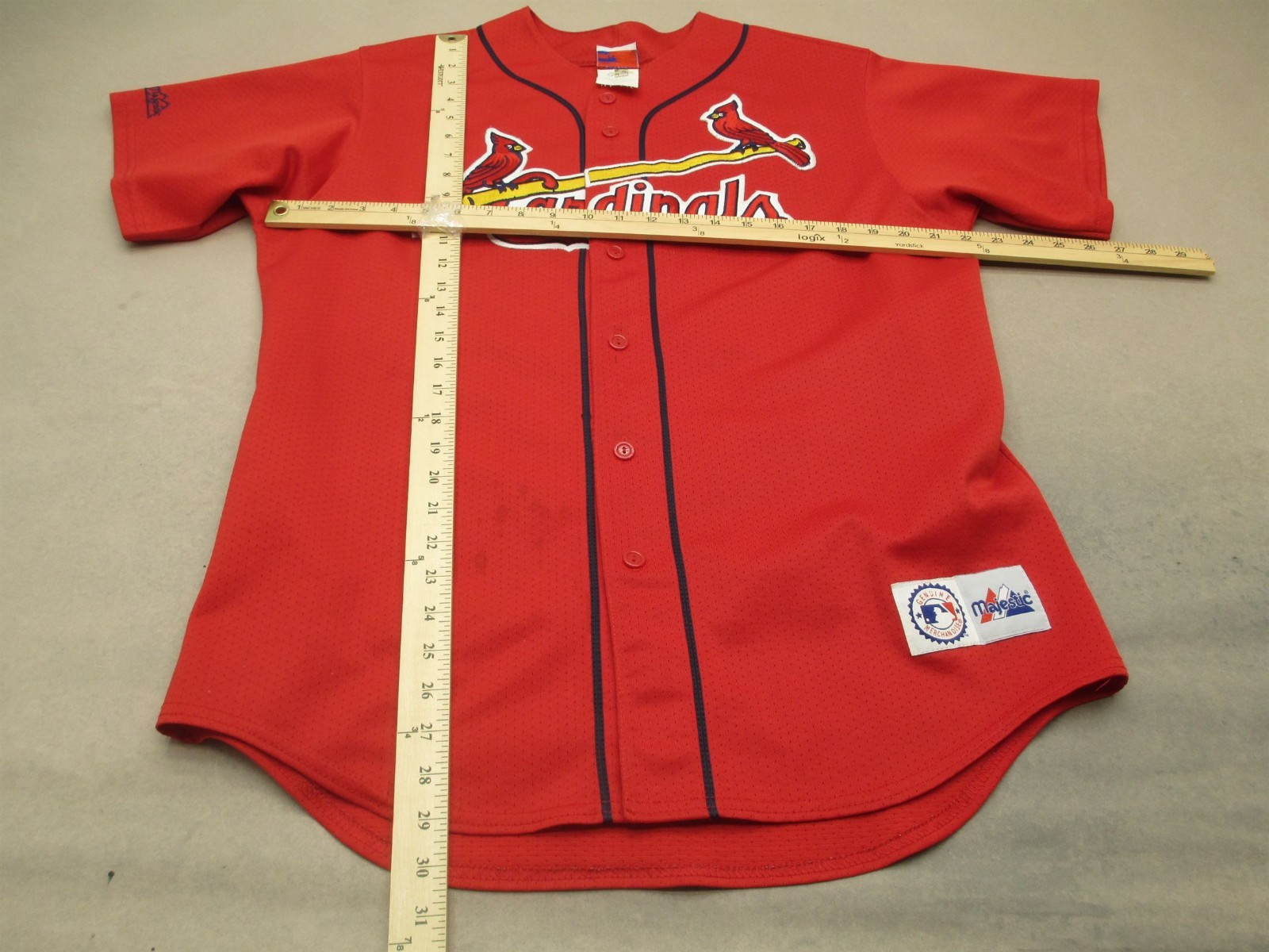 St Louis Cardinals Authentic Size L Mens Red Logo Majestic Baseball Jersey 567