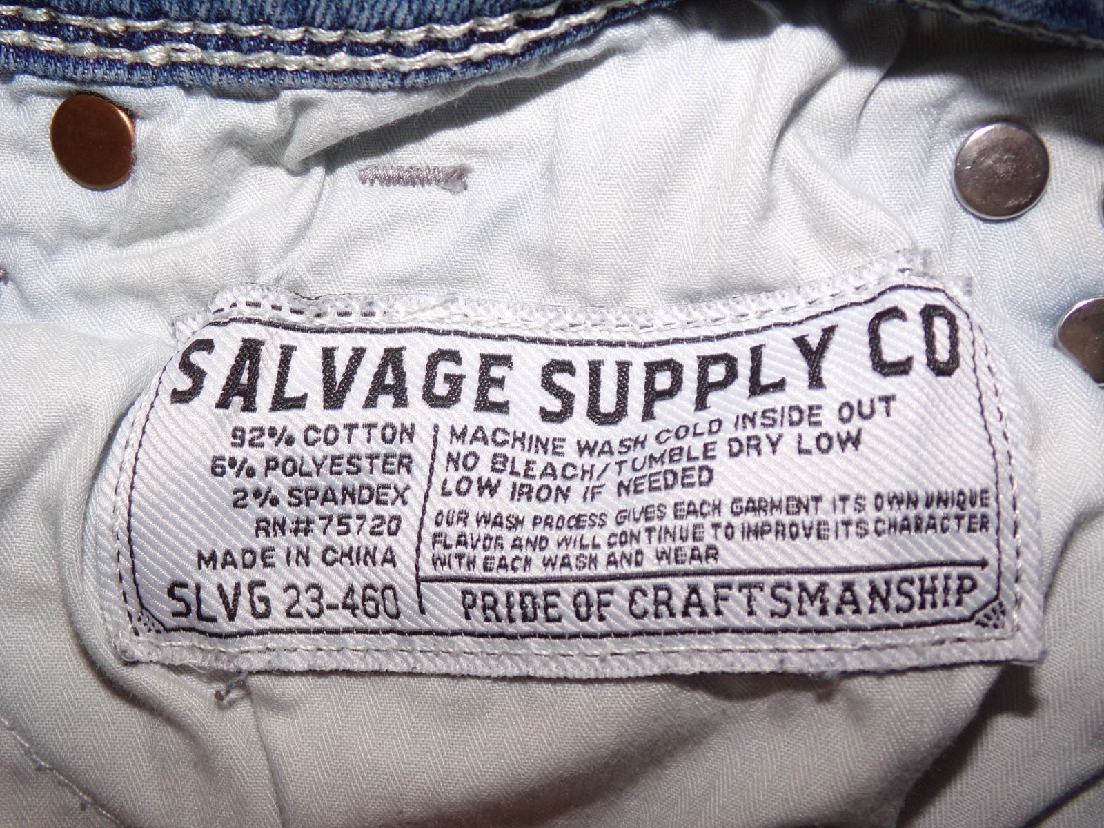 Salvage Supply Co Mayhem Straight Jeans Mens 30×32 Buckle Blue Distressed Denim