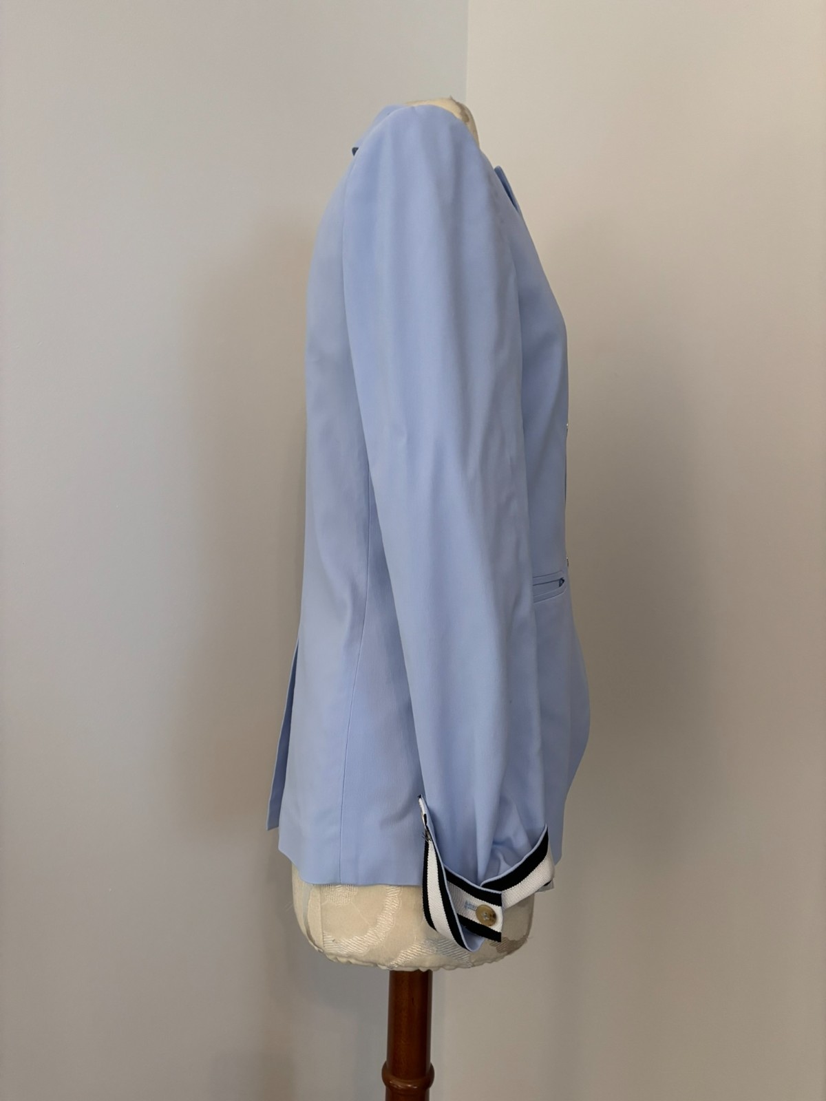 Veronica Beard Double Breasted Eros Dickey Jacket in Light Blue 4 CLASSIC MODERN