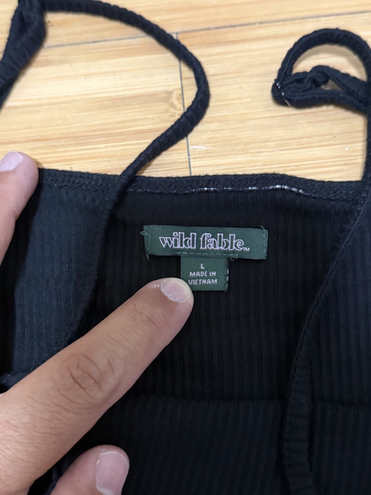 Wild Fable Black Body Suit Large Ribbed Tank Spaghetti Straps