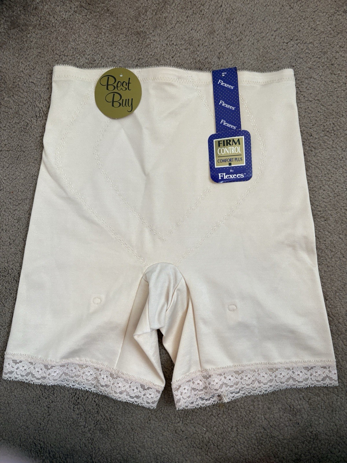 Flexees Firm Control Comfort Plus Panty W/ Garter Loops Lace Trim Sz 1X 3631 NEW