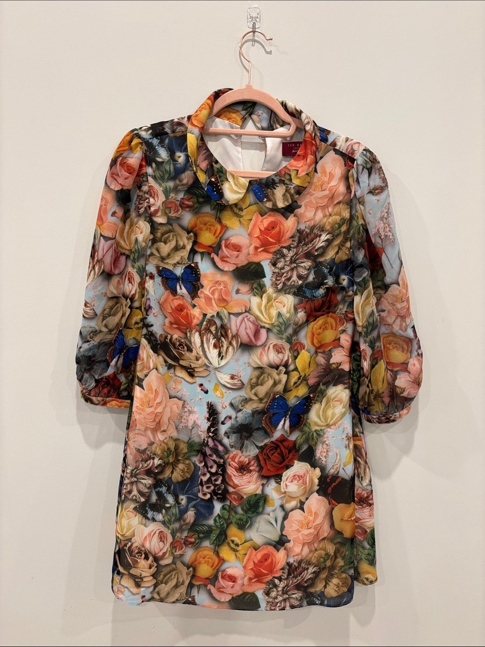 Ted Baker Floral Mini Dress | Romantic Cottagecore Garden Party Dress | Size 1