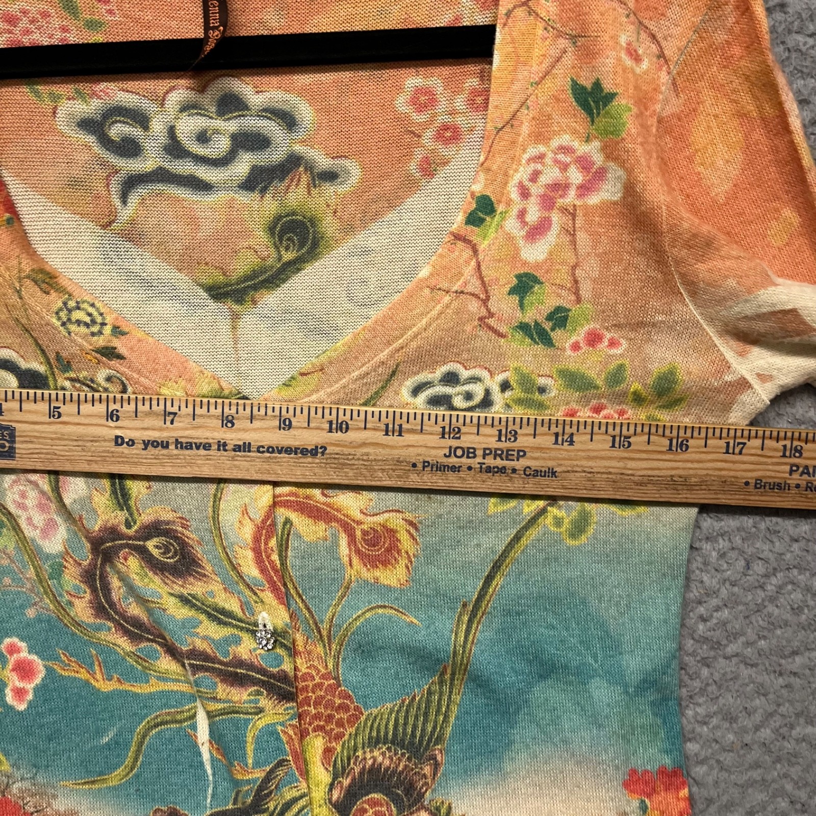 Mushka By Sienna Rose Top Womens S Colorful Oriental Asian Y2K Art Button Up