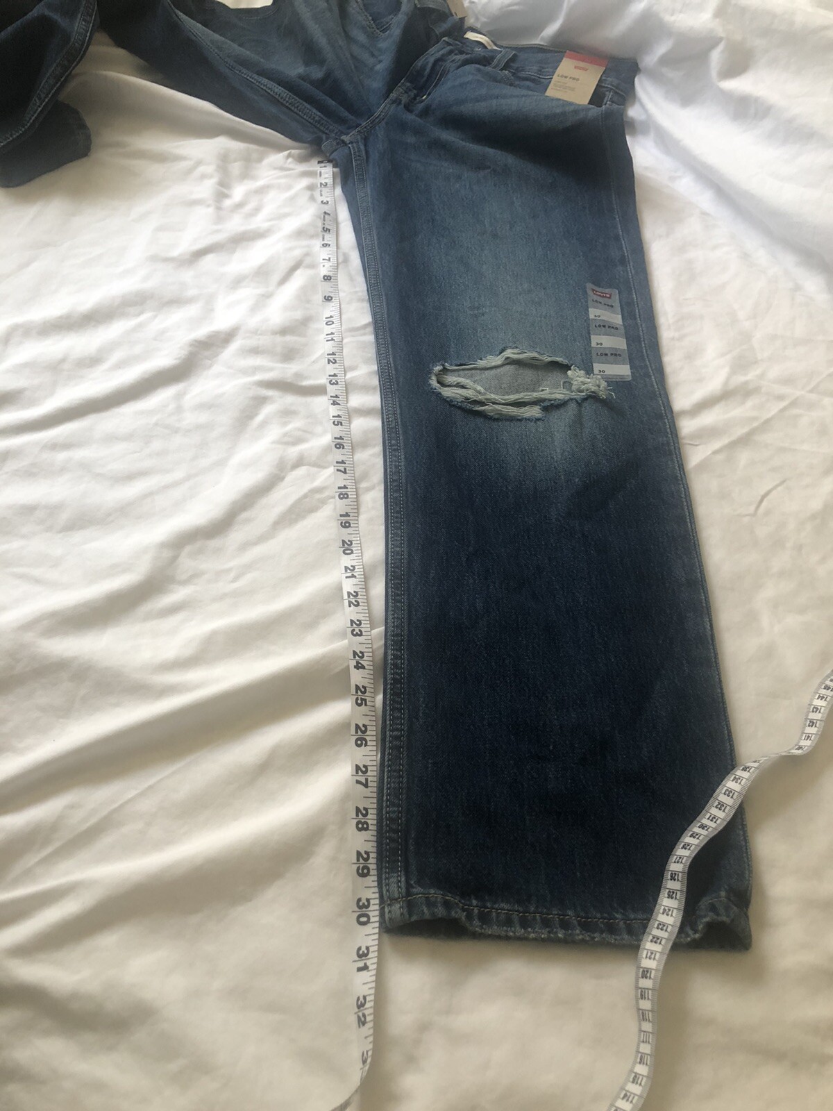 Levi’s Low Pro Straight Mid-Rise Denim Jeans Size 30 Distressed