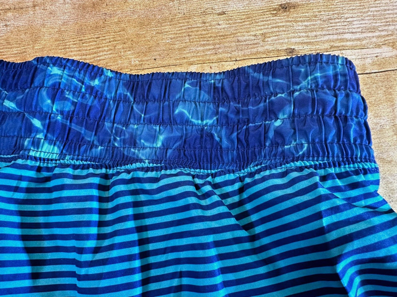 SO RUNNING SHORT SHORTS WOMEN’S XL 2.25″ BLT IN PANT BLUE GREEN STRIPE ⭐️MINT⭐️