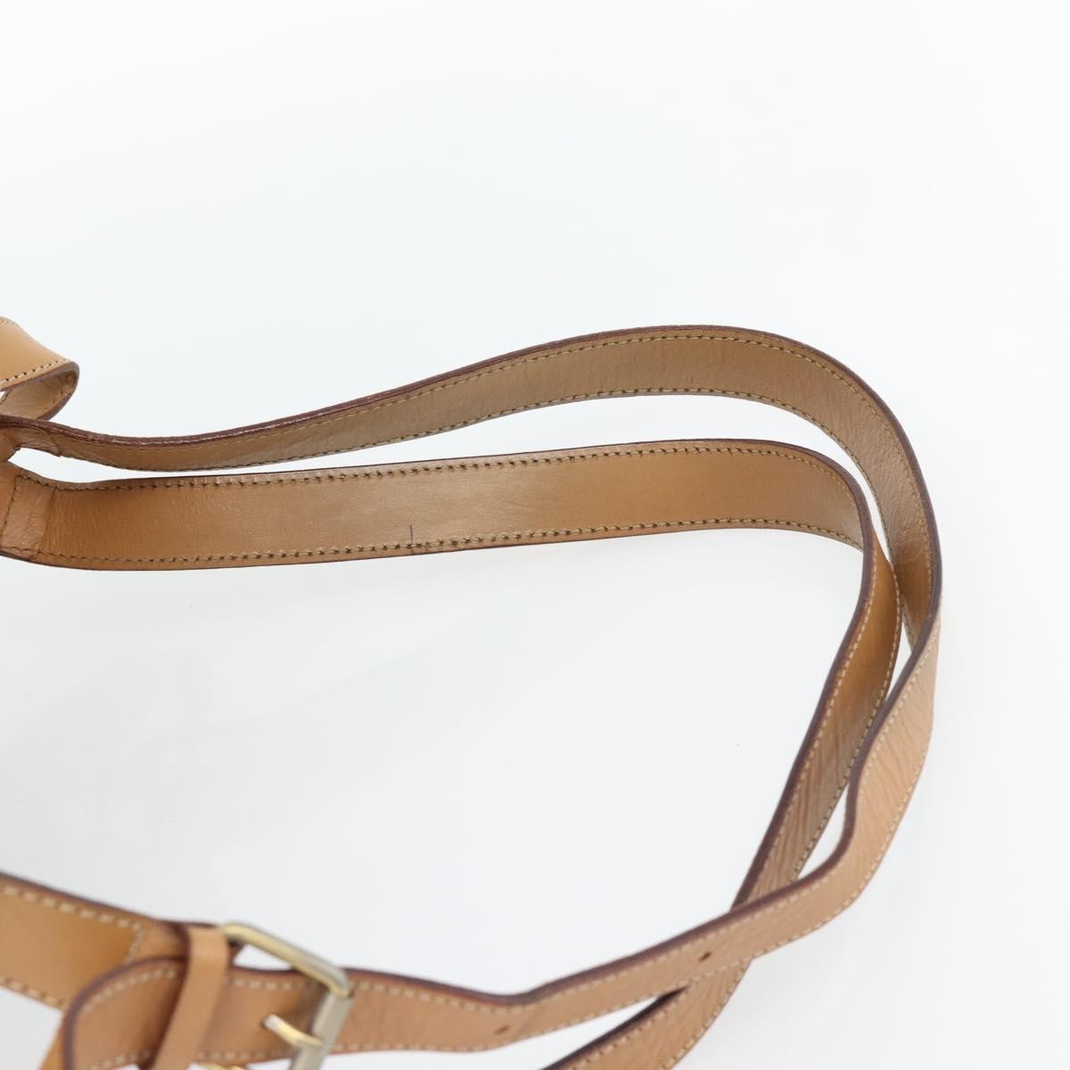 CELINE Macadam Canvas Backpack PVC Leather Brown Gold Auth bs35270