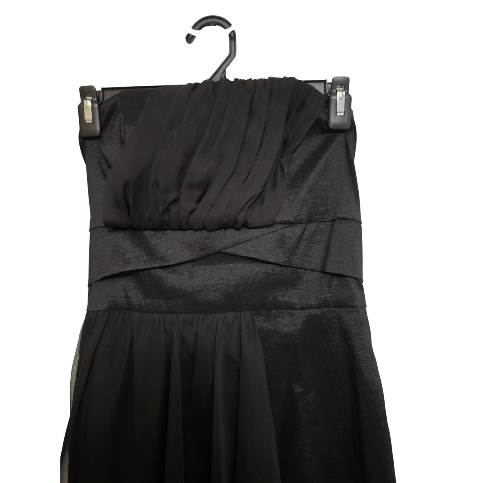 Jessica McClintock Black Strapless High Low Chiffon Formal Promcore Dress Size 8