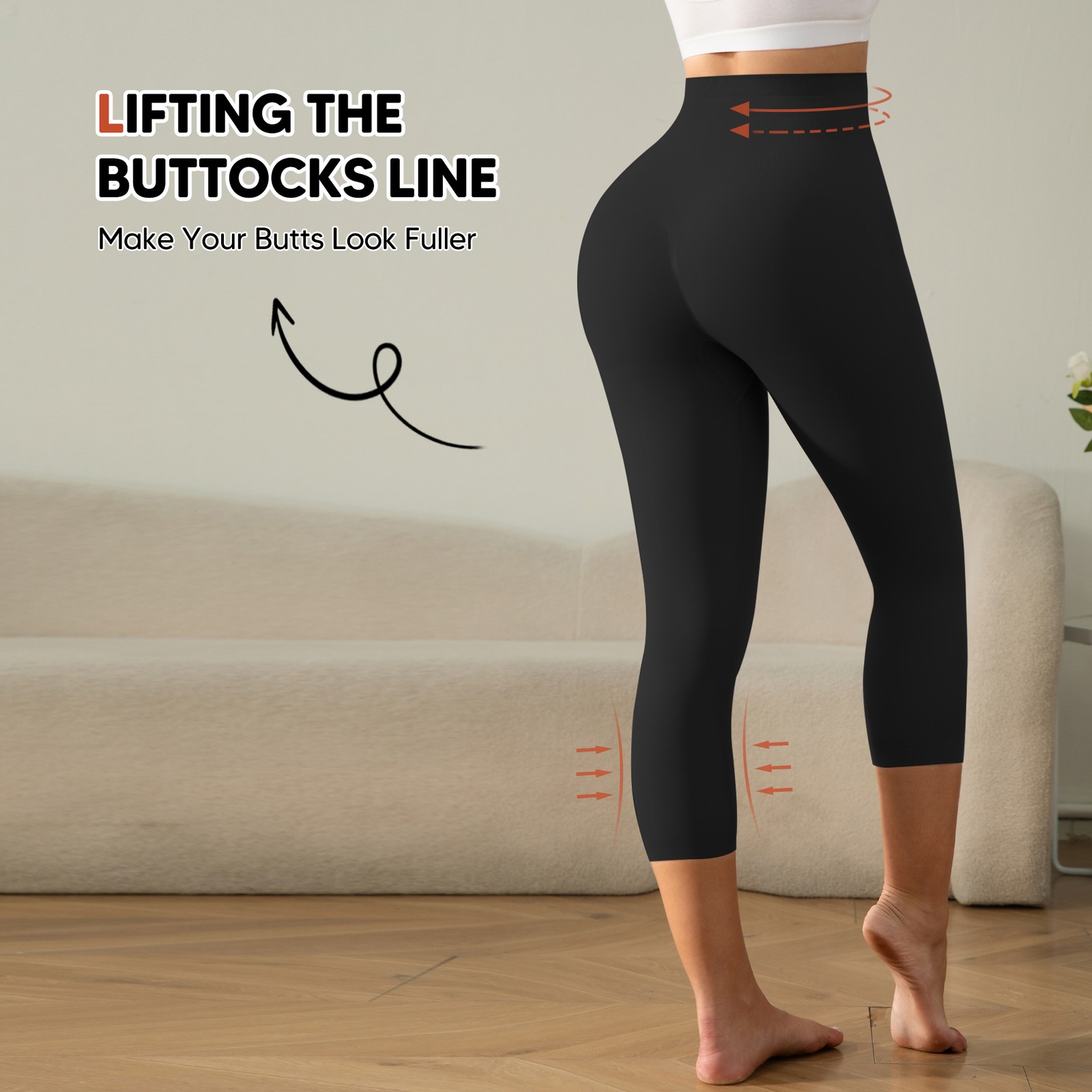 Women Slimming Anti Cellulite Compression Leggings Leg Shaper High Waist Capris