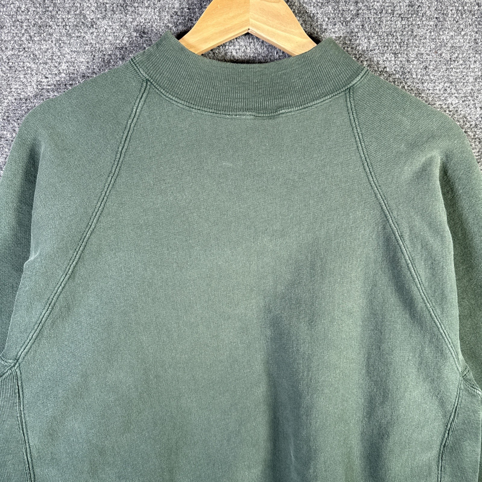 Vintage Champion Reverse Weave Sweatshirt Large Green 90s Side Pockets Gusset