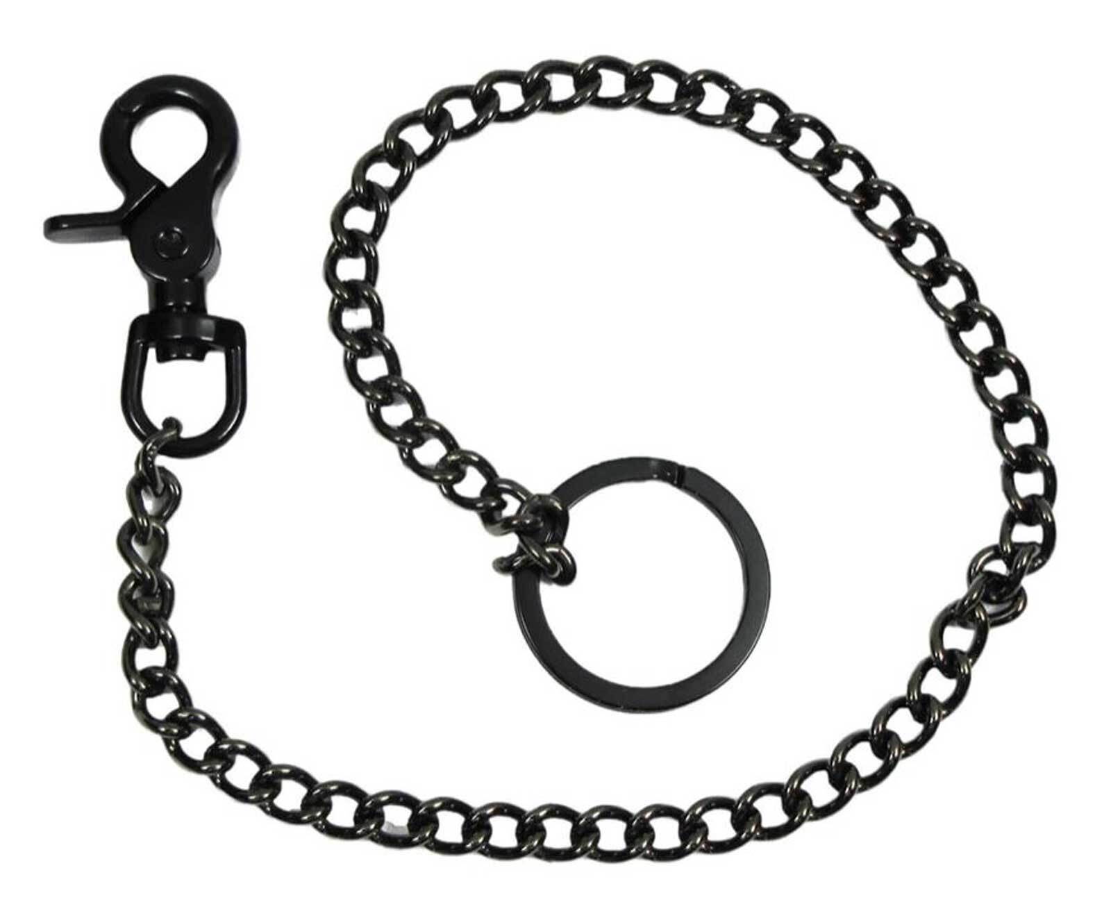 Mascorro 18 inch Gun Metal Wallet Chain w/ Claw Hook & Key Ring – Black