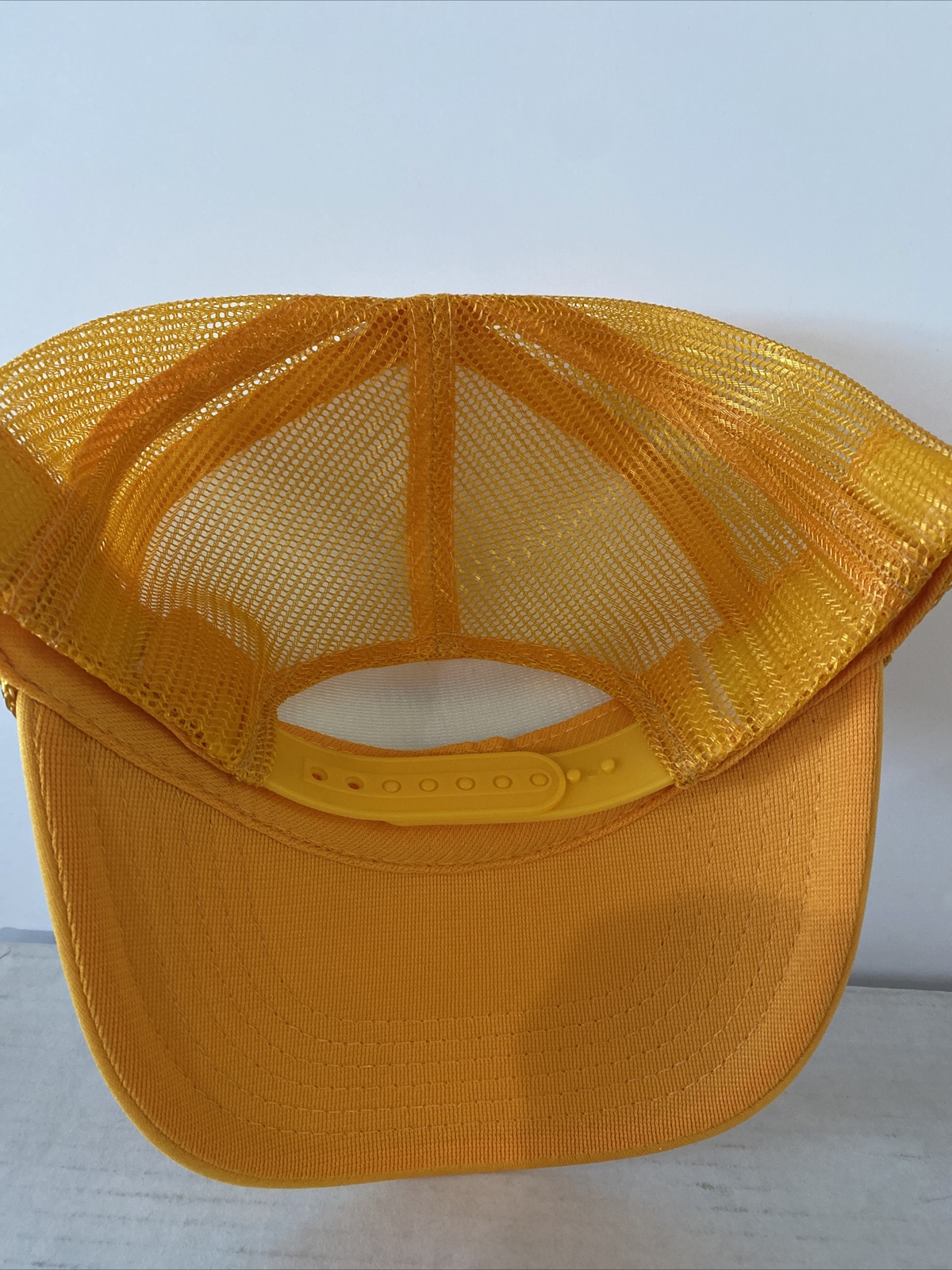 Vintage Wrangler Hat Earnhardt Trucker Hat Adjustable snapback Yellow