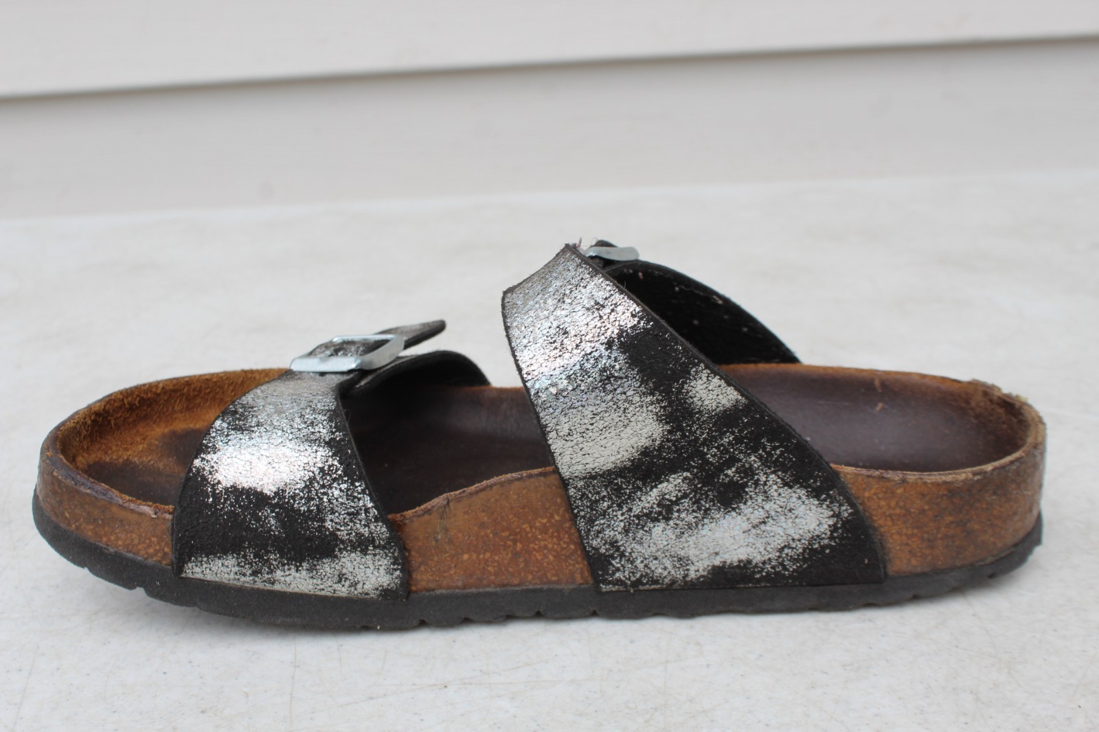 Birkenstock SYDNEY Stardust Black Birko Flor 40 R US W 9 M 7 Sanda