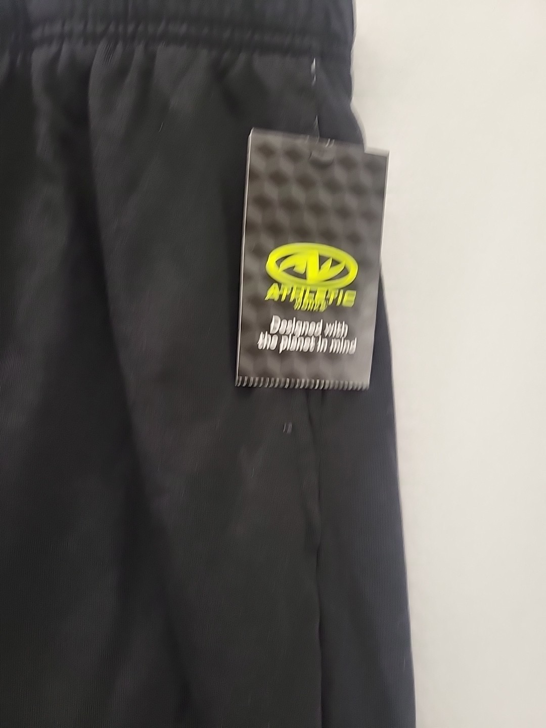 Athletic Works Mens Shorts 2XL 44-46 Black Pull On Elastic Waist Stretch Pockets