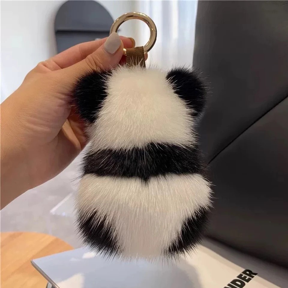 Cute Panda Plush Keychain Cartoon Bag Charm Soft Stuffed Pendant Car Key Ring 13
