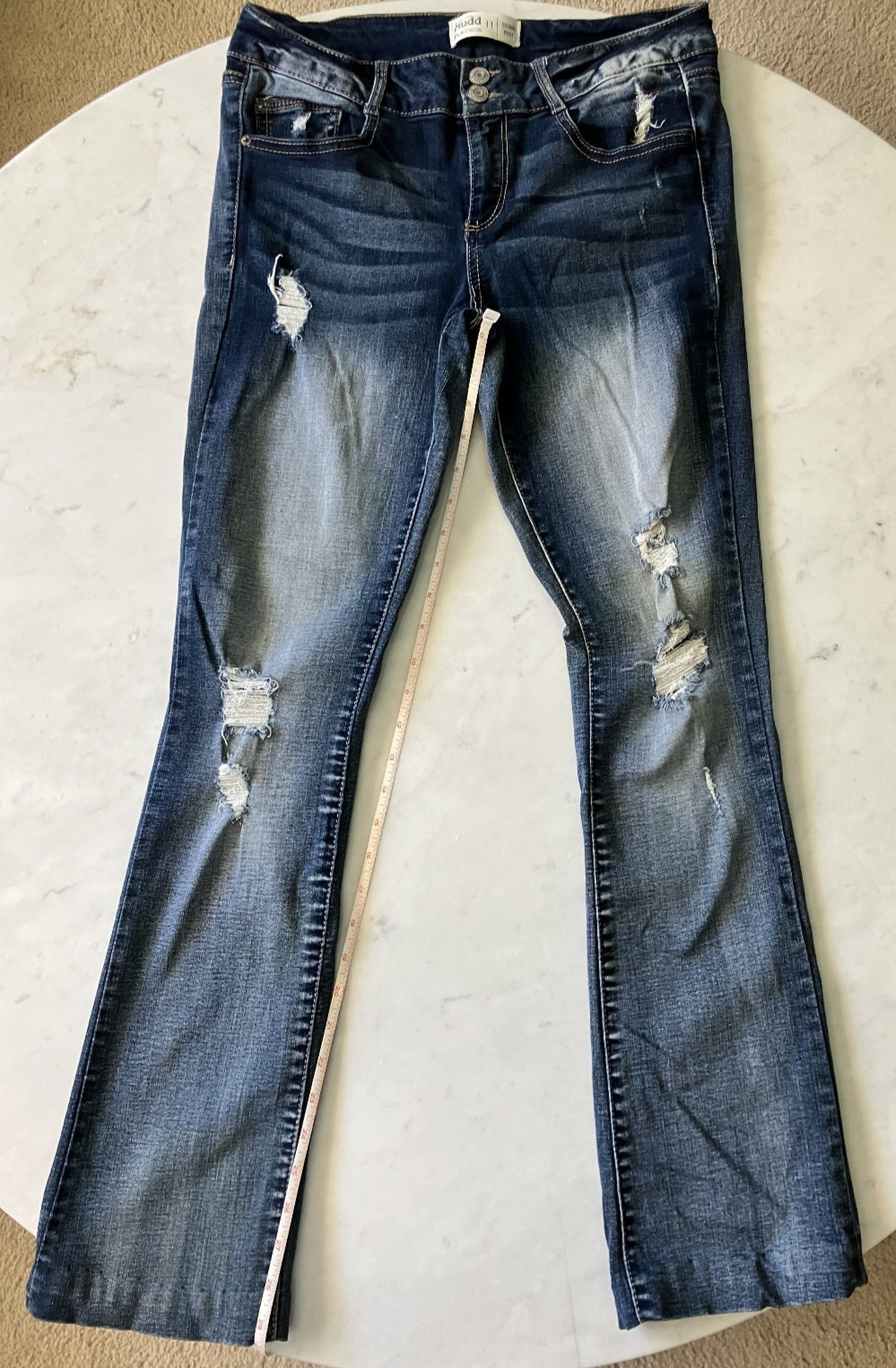 Mudd Jeans Womens Size 11 Blue Denim Cotton Stretch Skinny Boot