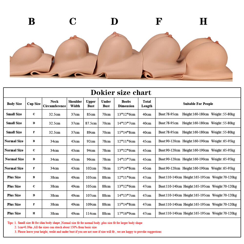 Dokier 8th Silicone Breast Forms Breastplate Fake Boobs With Bloodshot B-H Cup