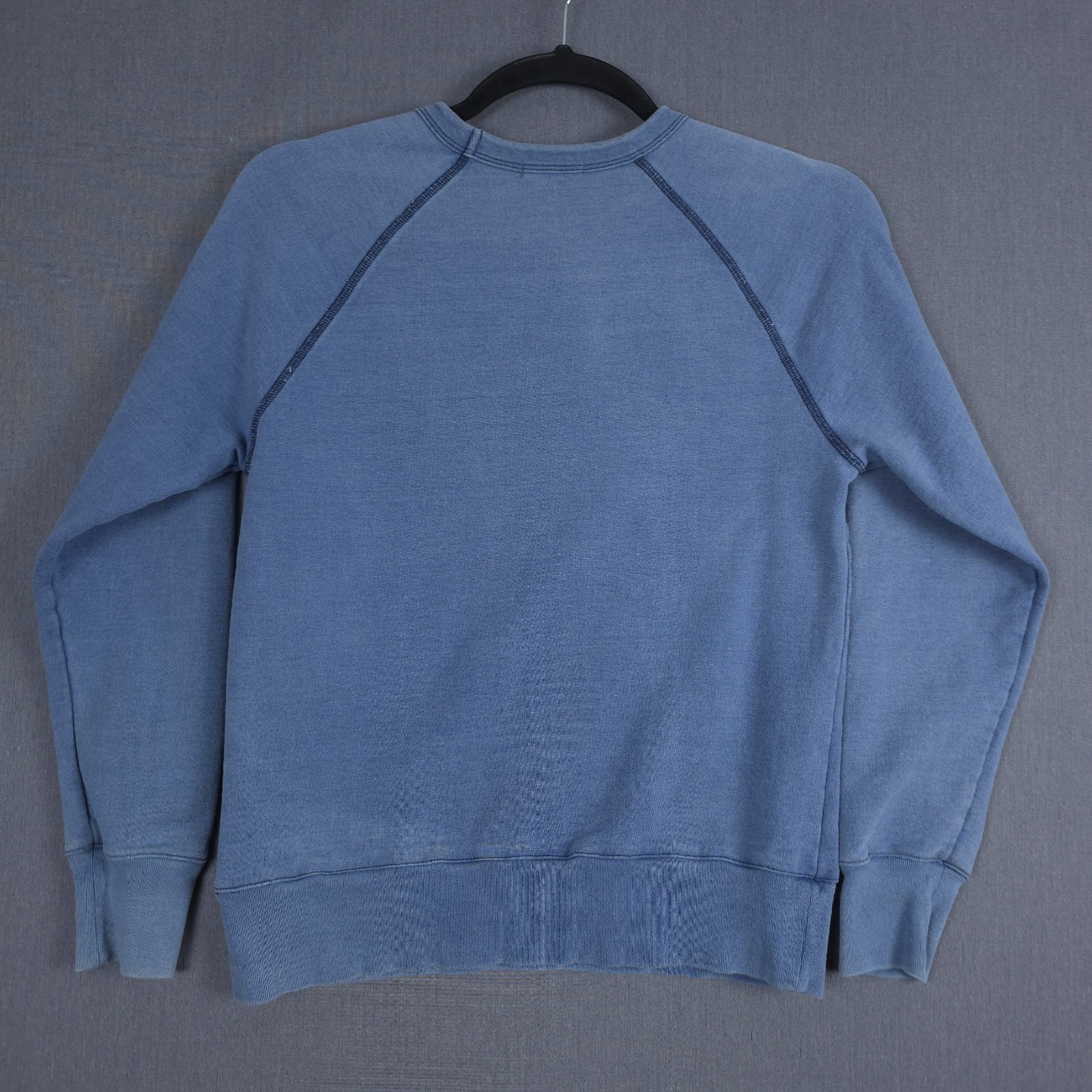 Gustin Indigo Contrast Stitch Crewneck Sweatshirt Mens Medium Faded Distressed