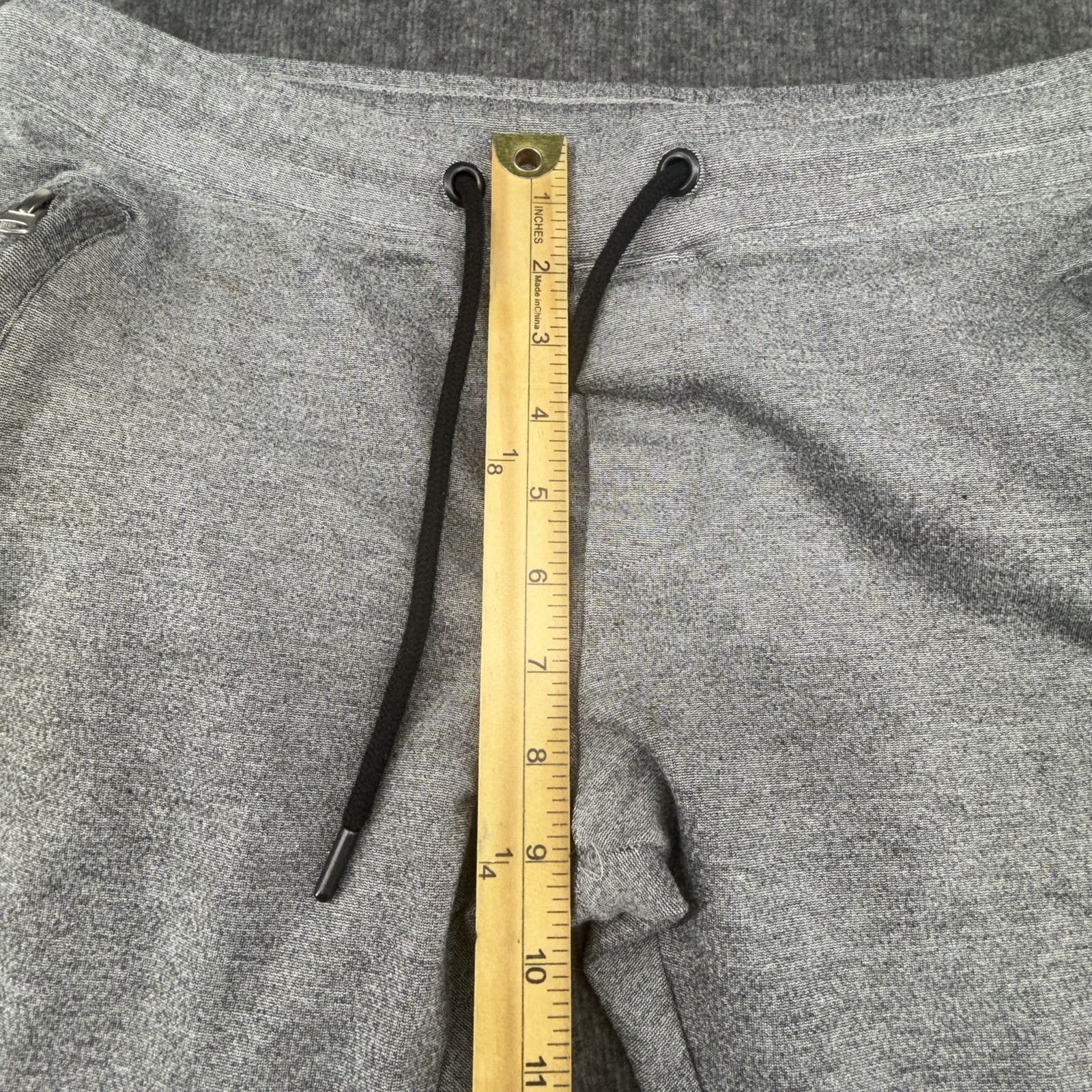 Moncler Grenoble Sweatpants Mens L Gray Logo Joggers Zip Pocket Cotton Lounge