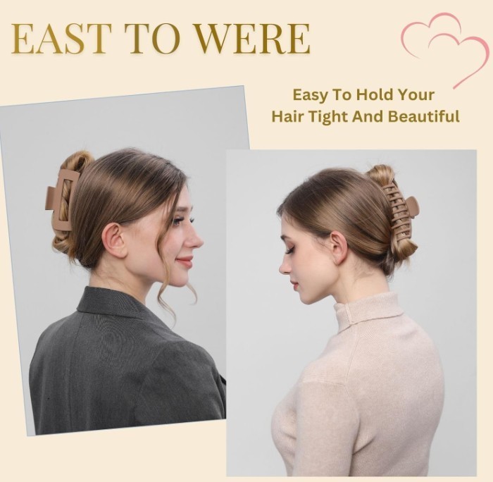 Large Matte Hair Claw Clips 4.3 Inch Strong Hold Hair Accessories for Women