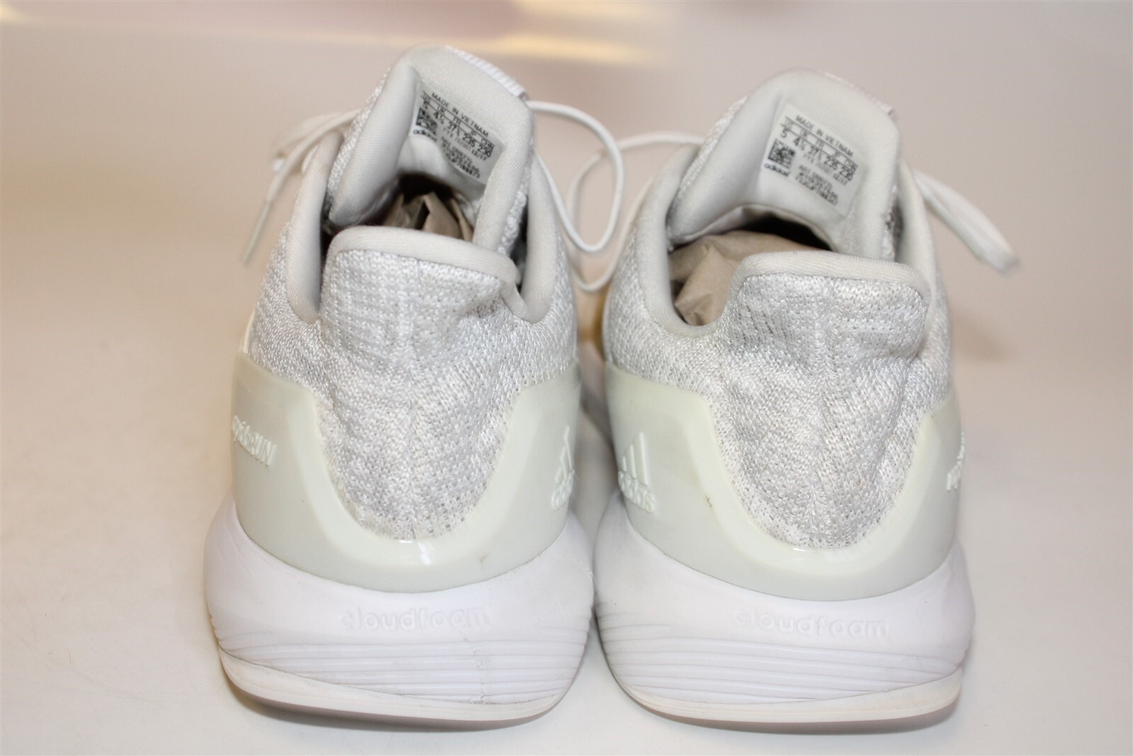 adidas Youth RapidRun Boys Size 5 37 1/3 White Knit Running Sneaker Shoes DB0215