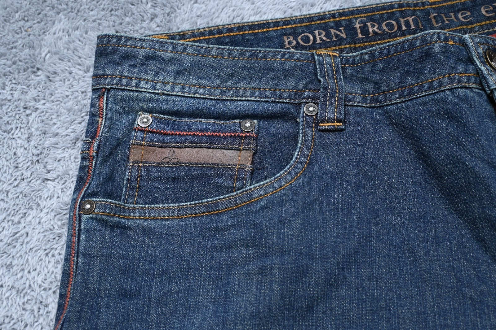 Prana Breathe 38WX34L Straight Denim Jeans 98% Cotton 2% Elastane Wash w/ Colors