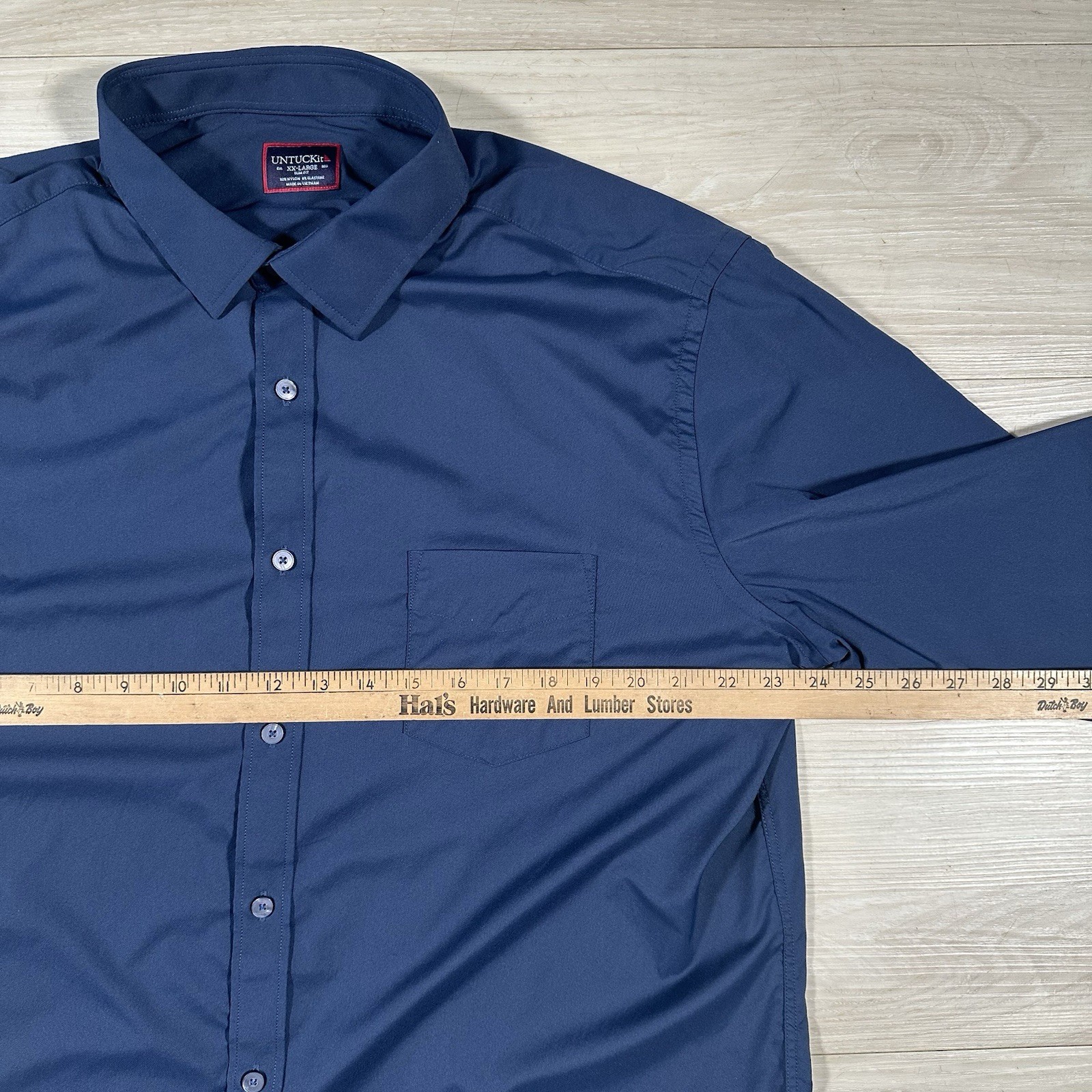 Untuckit Slim Fit Shirt mens 2XL Button Up Stretch Nylon Elastane Performance