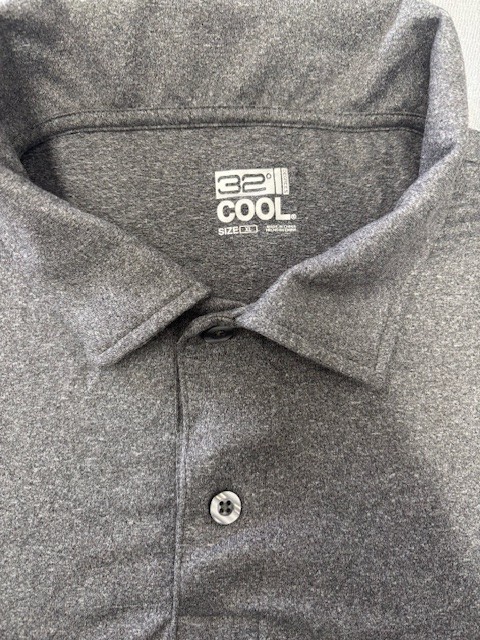 32 DEGREES Cool Men’s Polo Performance 2 Pack polo shirt (GRAY/LT GRAY XL )NWOT