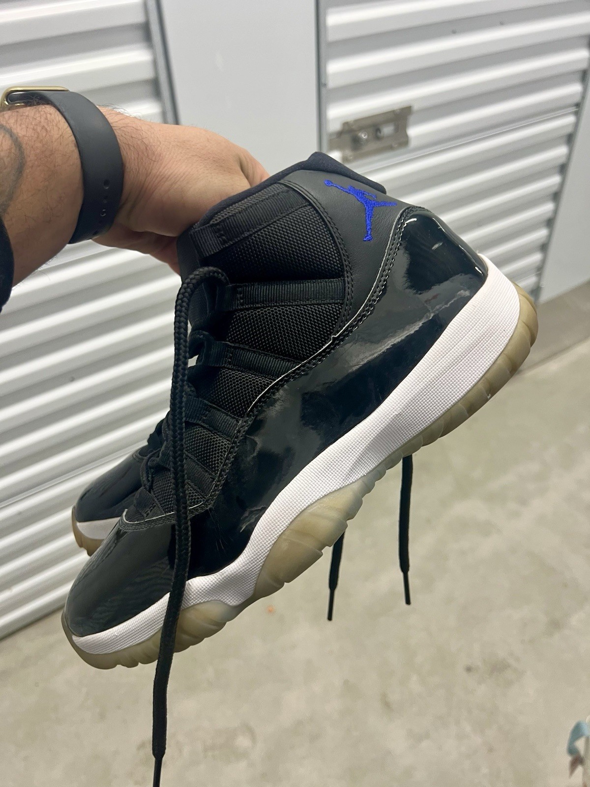 Jordan Air Jordan 11 Retro Space Jam 2016 Mid Top Patent Leather Sneakers