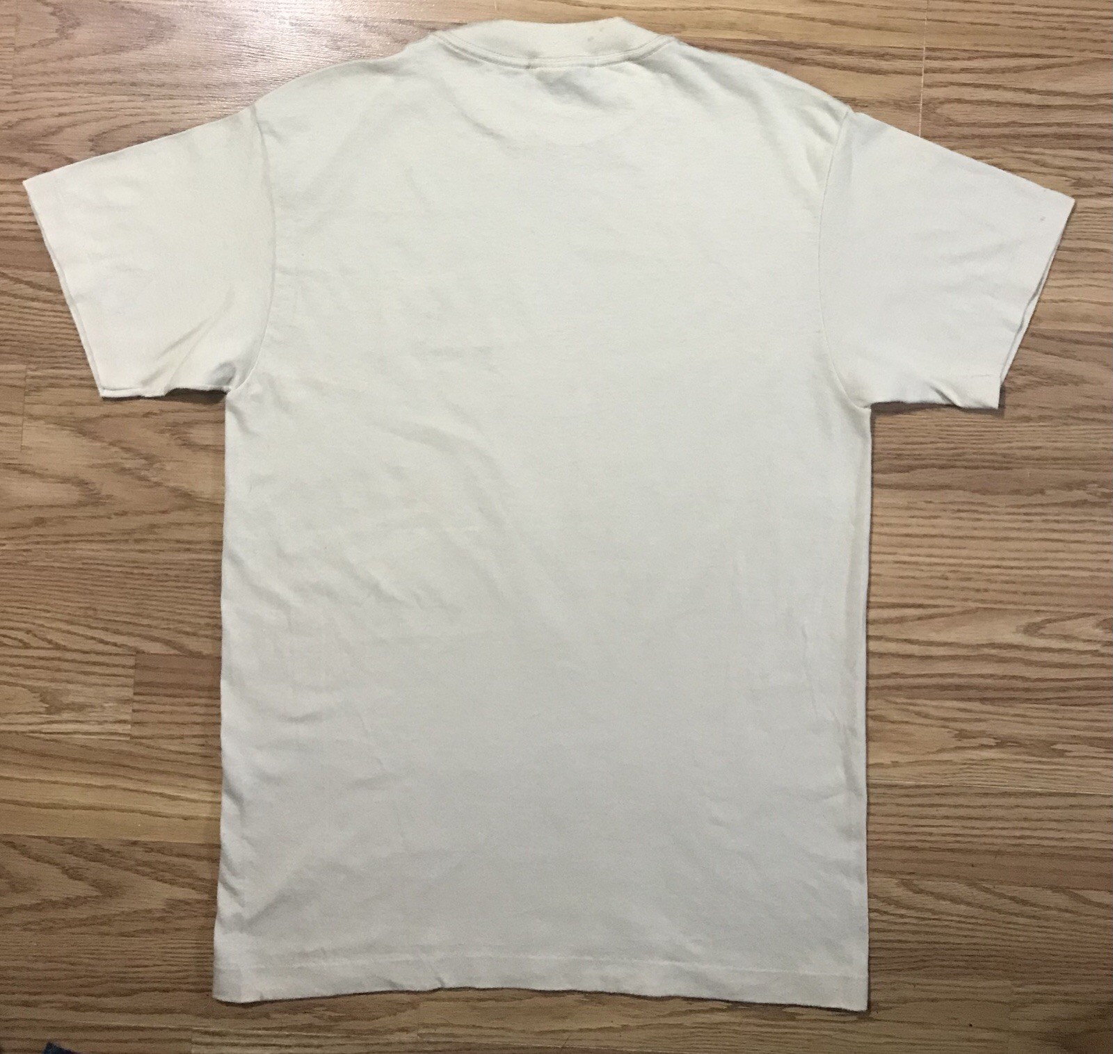Vintage Ched by Anvil Single Stitch USA L T-Shirt Off White Flatley Company Logo