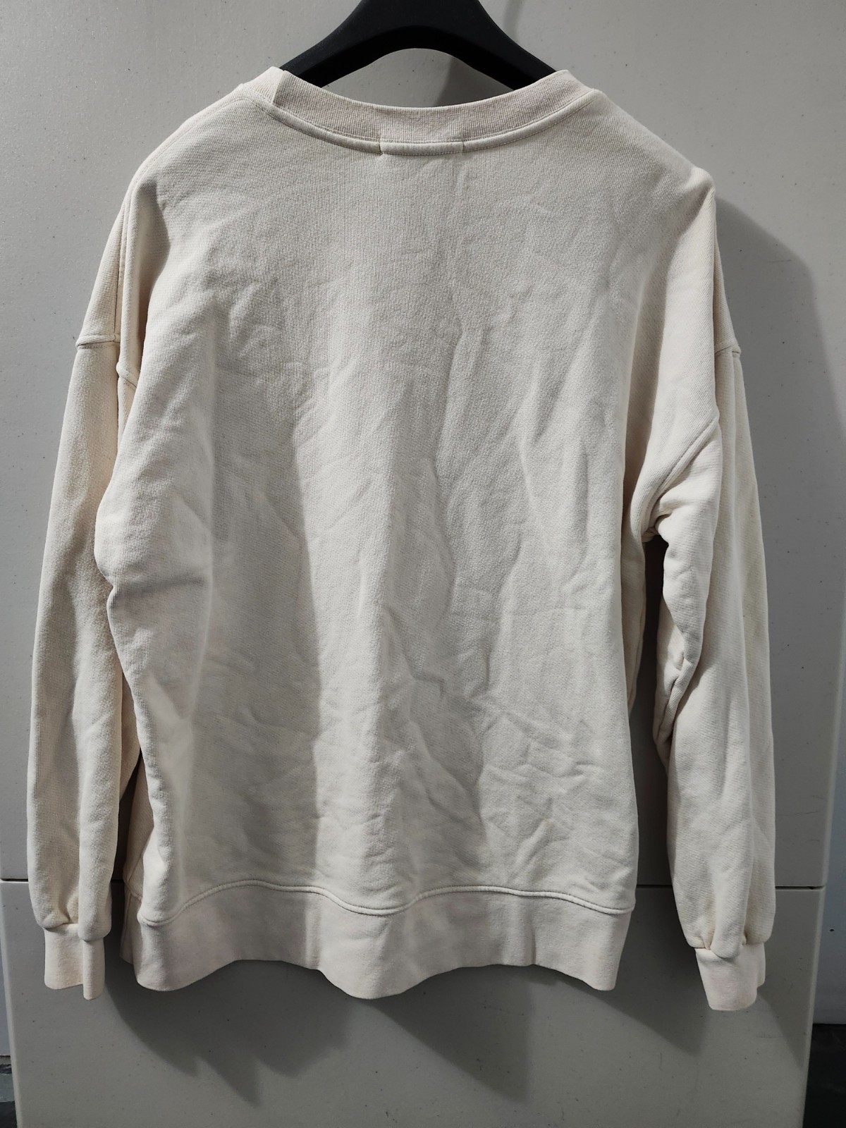 Perfect White Tee Sweatshirt Womens XS Ivory Oversize Pullover Perfect Spellout