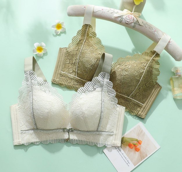 Women Bras Full coverage Wireless Floral Plus Size Push up Thin Underwear 6681