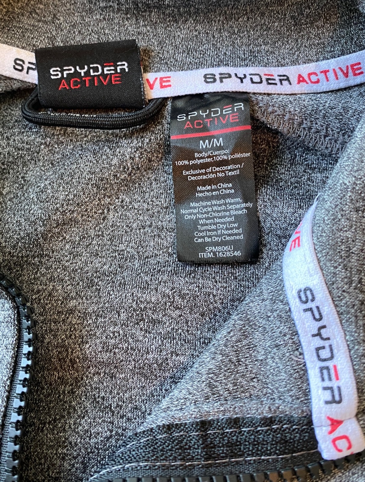 Spyder Active Full Zip Breathable Moisture Wicking ProW=B Jacket Gray Men’s M