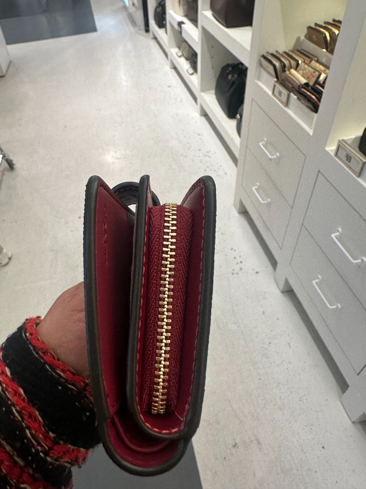 🍒Coach Medium Corner Zip Wallet CZ342 Signature Canvas w/Cherry Print NWT🍒