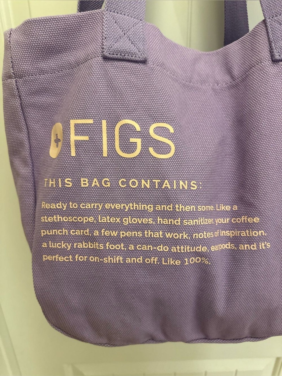 FIGS U Limited Edition Lilac Canvas Tote Bag