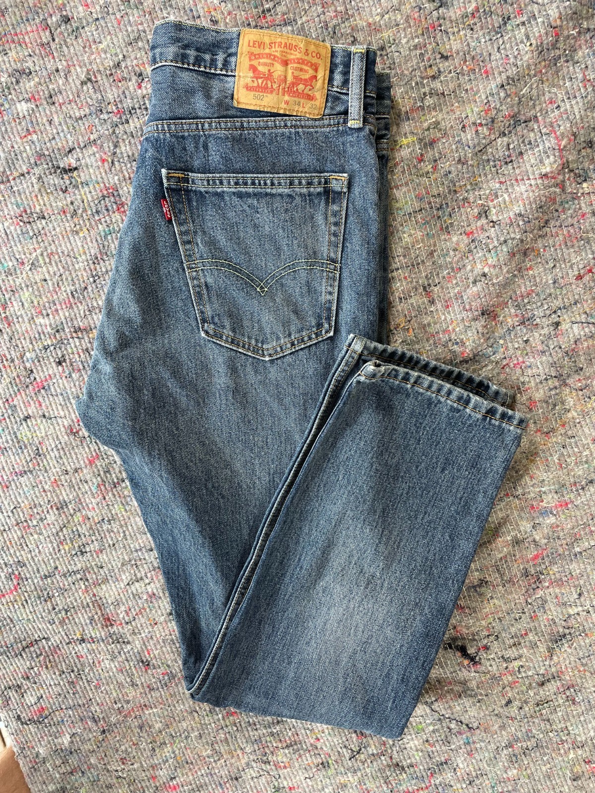 Levi’s 502 Jeans W34 L32 Blue Regular Tapered Denim Men’s Levi Strauss 34×32