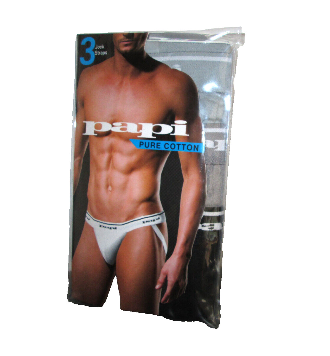 Brand New 3 Pack men’s Papi Sexy Soft touch Pure Cotton Jock Straps Large 36/38