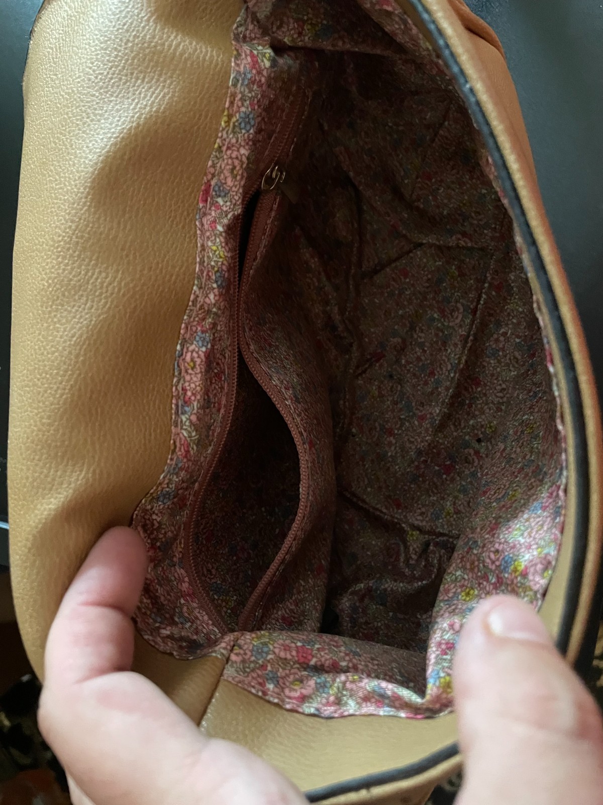 Hand painted small leather purse