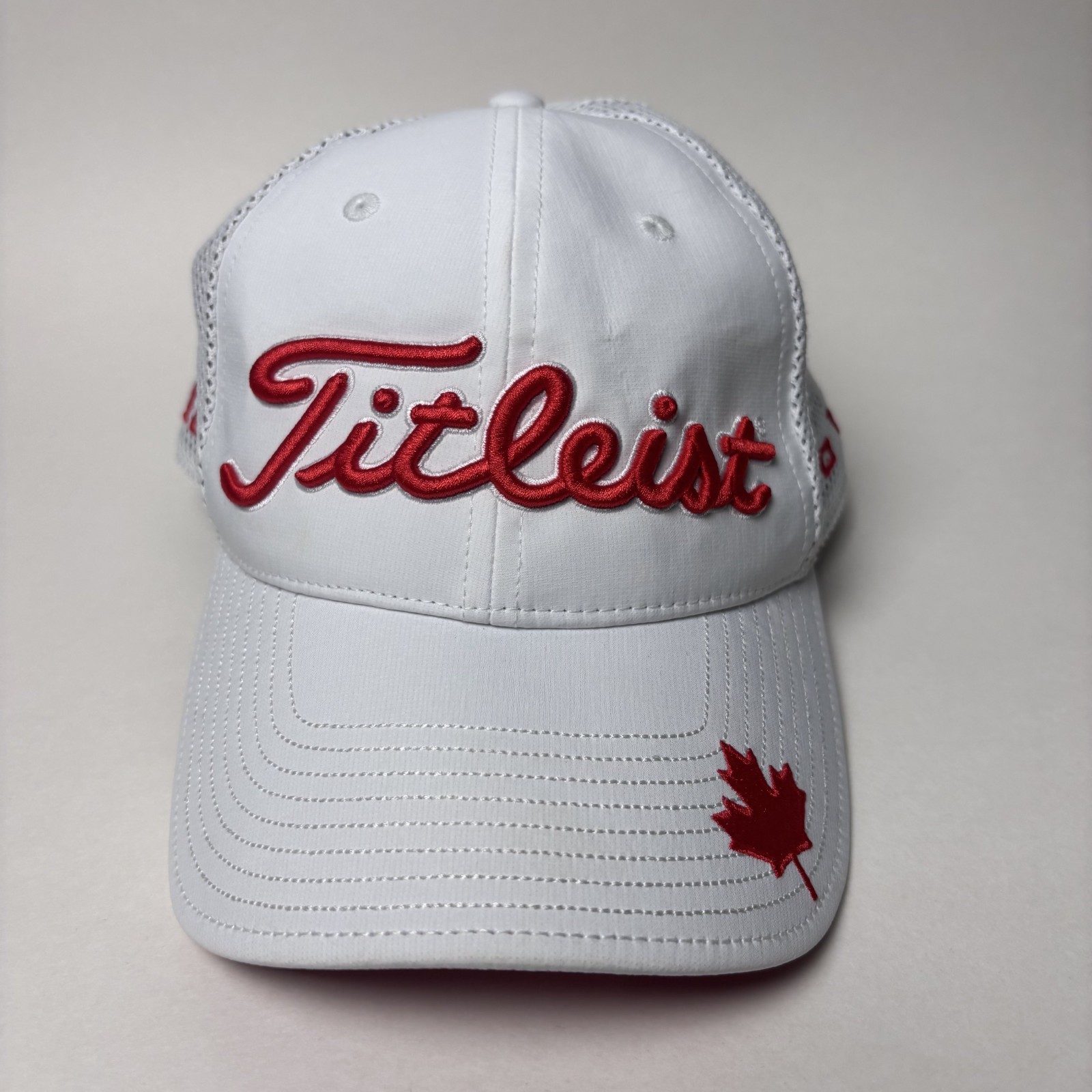 Titleist White Red Mesh Trucker Snapback Cap