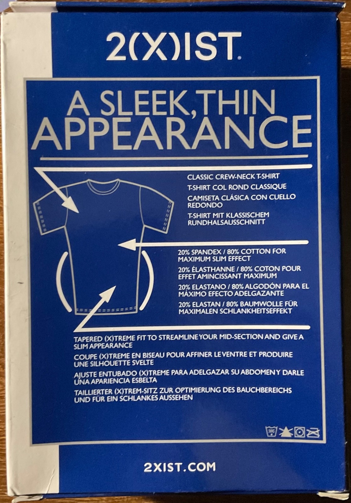 2(X)ist Shape Slimming Crew-Neck T-Shirt White Small Size New (Box is damaged)