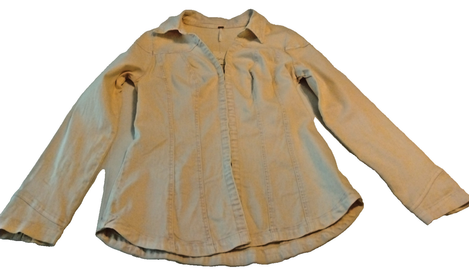 Free People Womens XL Sandwash Hook Eye Longline Stretch Jacket NWT