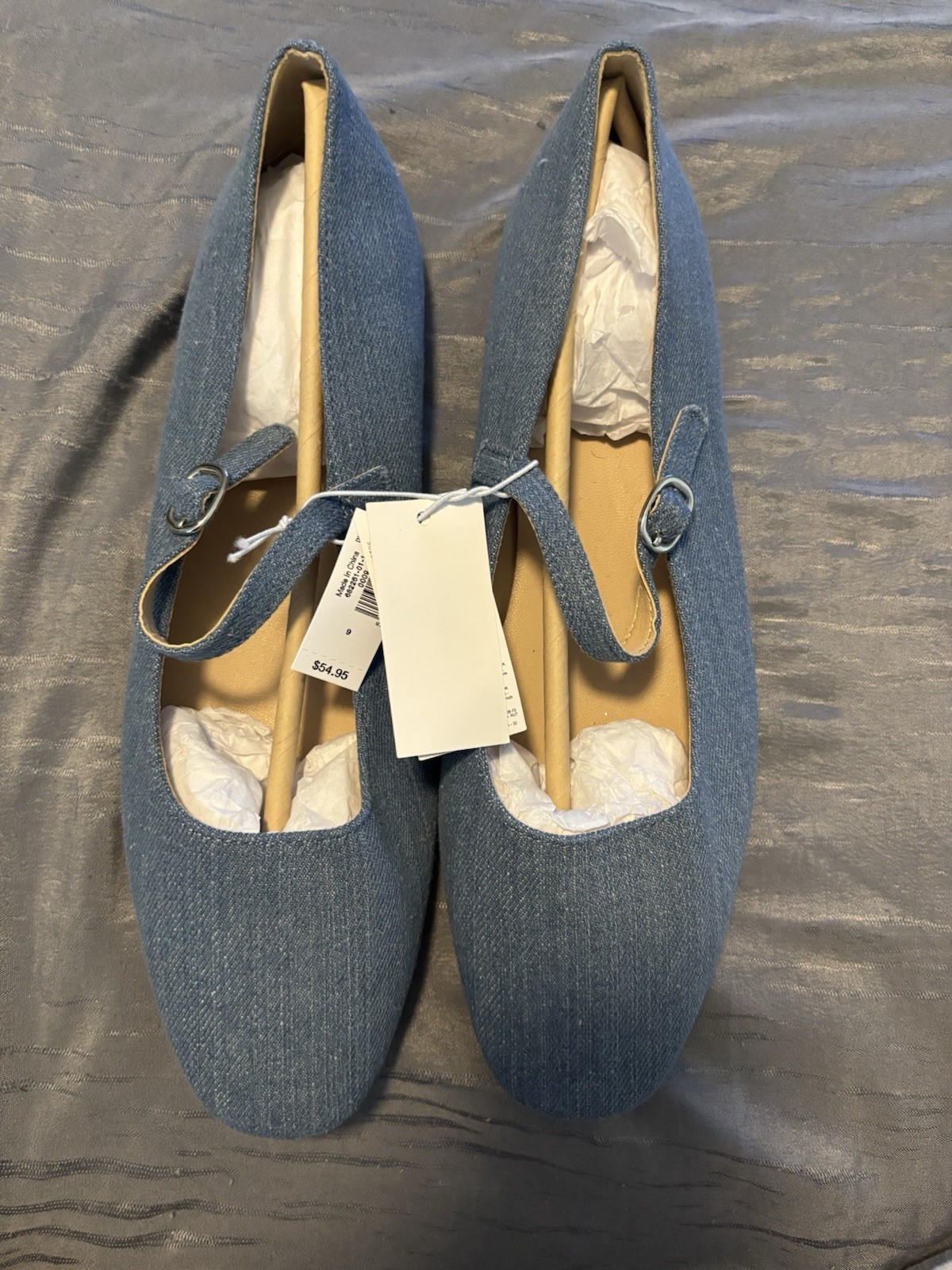 GAP Women’s Mary Jane Flats Blue Denim Round Toe Buckle Strap Solid Size 9