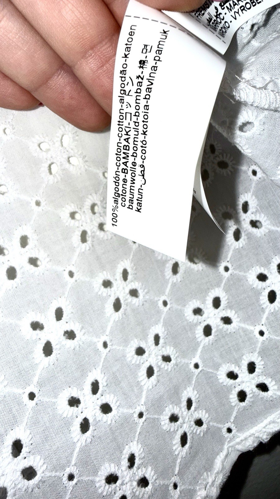NWT Zara White Eyelet Embroidered Cotton Blouse Top Size L